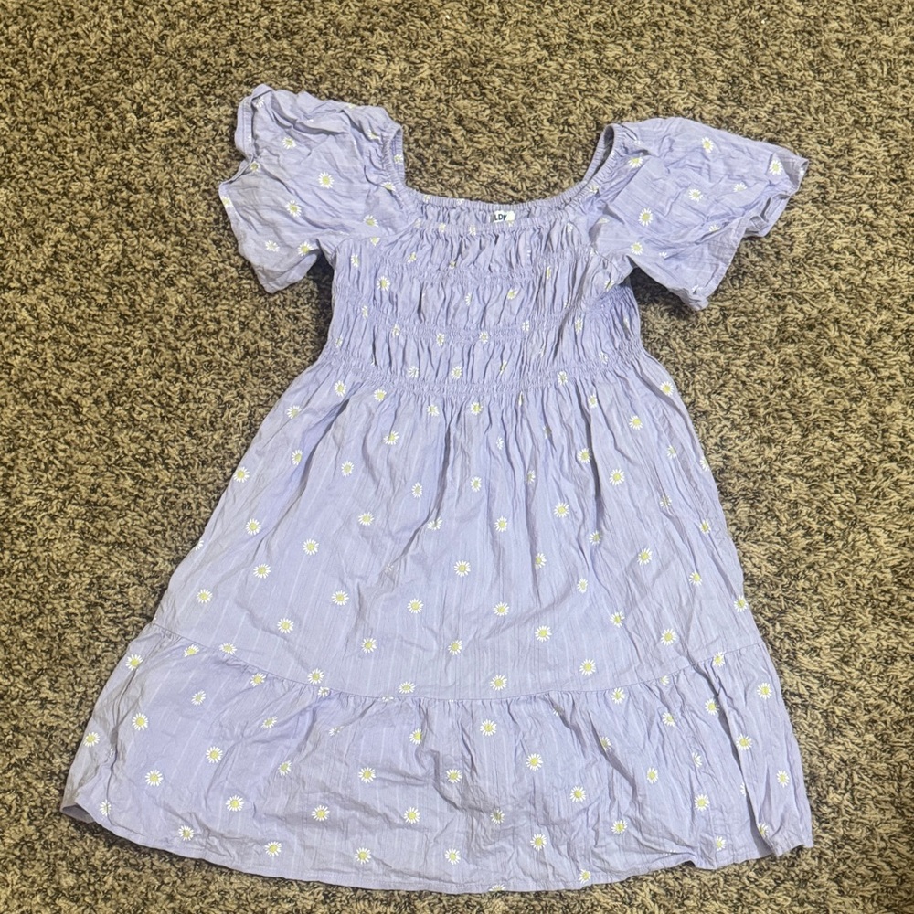 Old Navy Lavender Daisy Smocked Puff-Sleeve Sundress